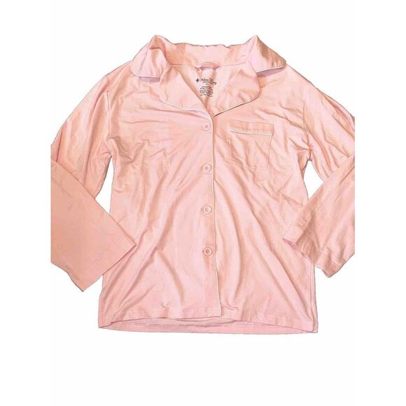 Fisher's Finery Pajama Top Button Up Pink Sz XXL PJ's‎ Bamboo Cotton Spandex - Picture 1 of 7